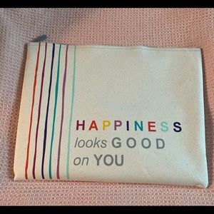 Happiness Looks Good On You Cotton Zipper Envelope and file folder with 6 slots